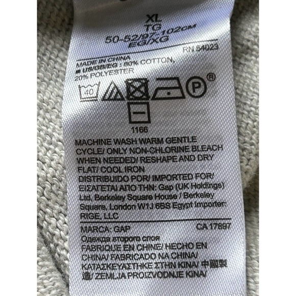 Gap Mens V-Neck 100% Merino Wool Pullover Sweater Gray Heather XL - Picture 5 of 7